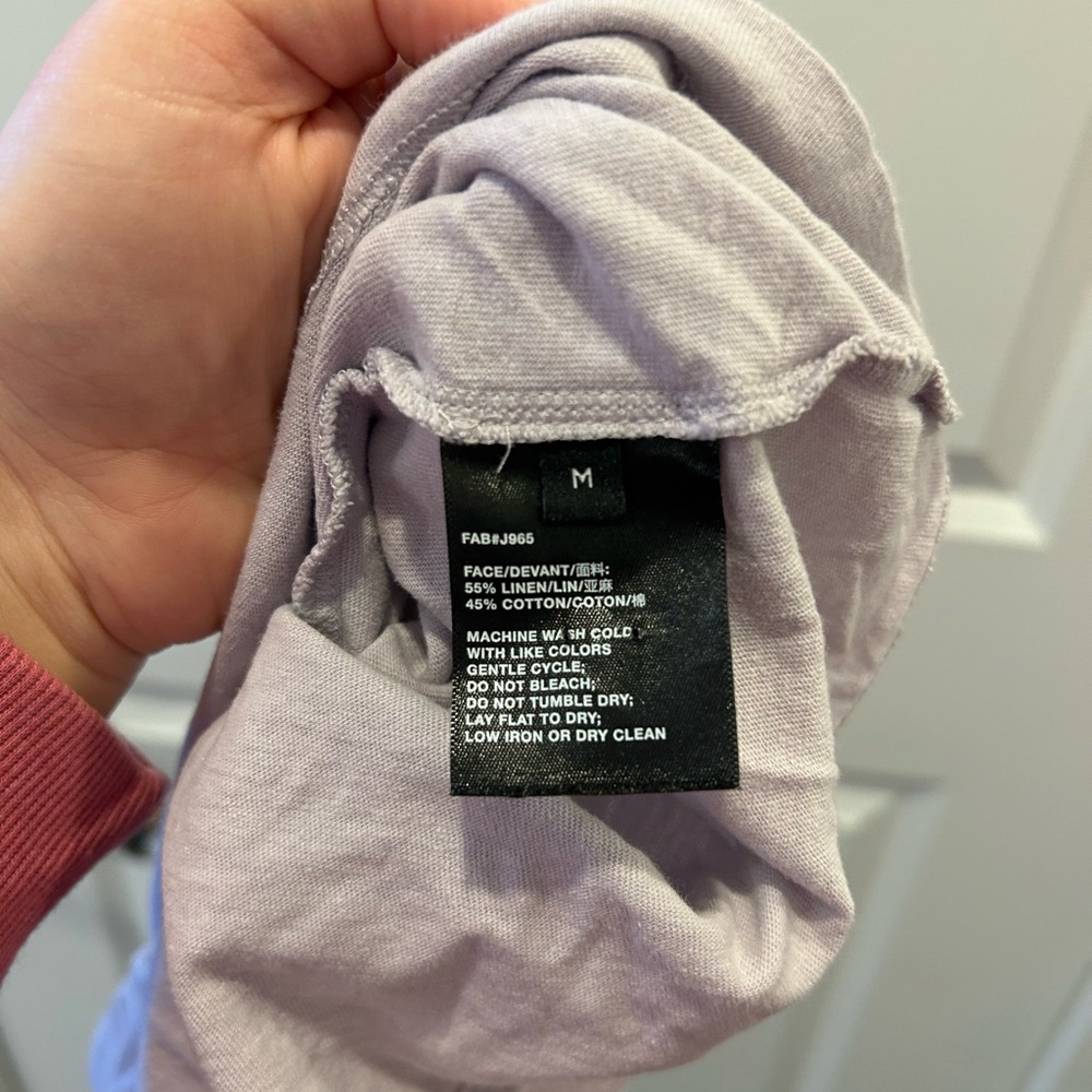Lafayette 148 New York Linen Blend V-Neck Tee – Size M – Dried Blossom Luxury - Picture 5 of 5